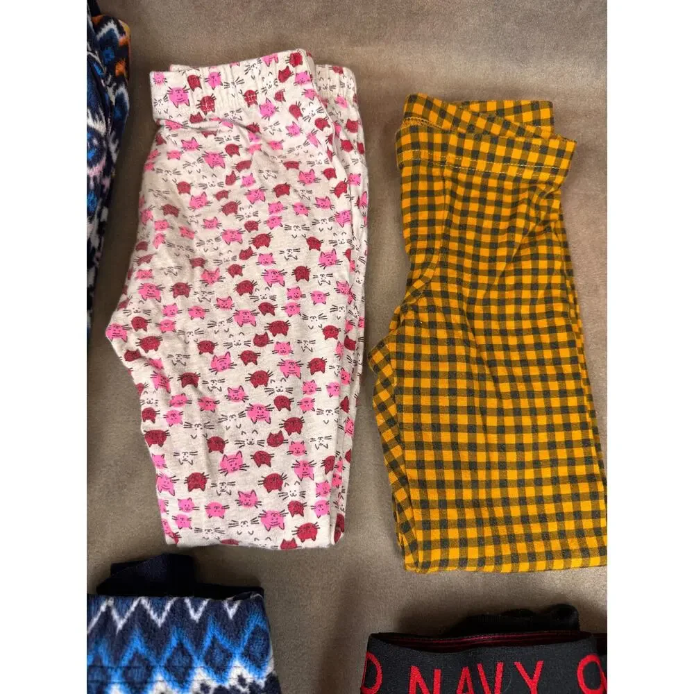 Girls Size 6/7 Pajama Lounge Pants Lot 6 Pair Old Navy Fleece #1046